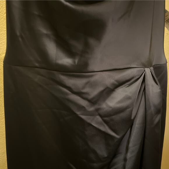 Dessy Collection Cowl-Neck Draped Wrap Maxi Dress With Front Slit NWT Size 24W - Picture 6 of 11